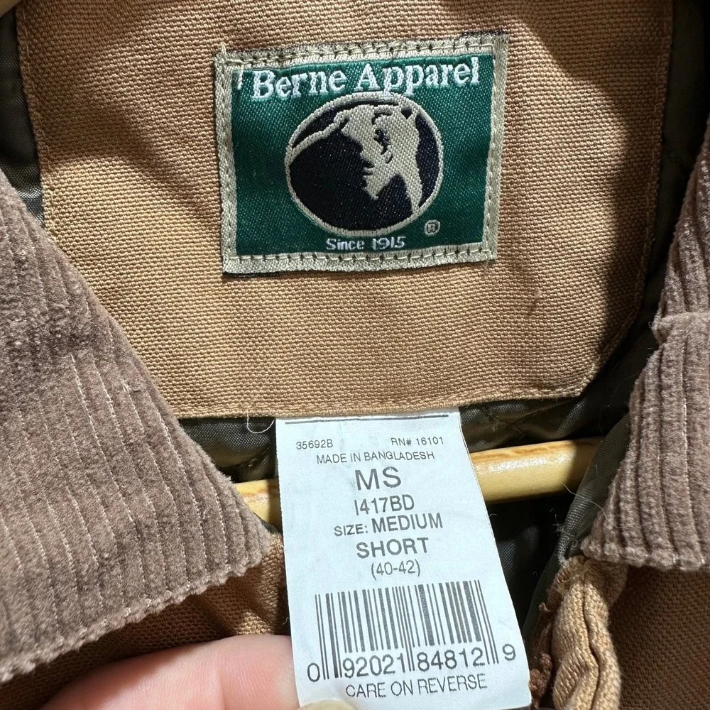 Berne Insulated Coveralls Medium Short Heavyweight Workwear Brown